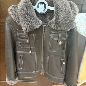 Pelle Cuir Shearling Leather Jacket toddler